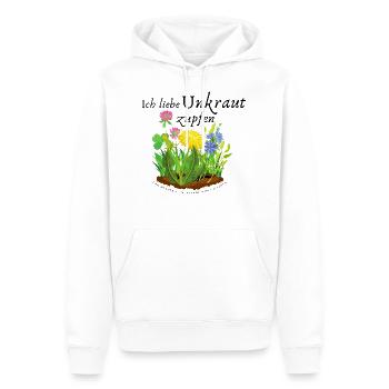 Ich liebe Unkraut zupfen - Männer Premium Bio Hoodie - Weiß - Vorne - Nico (187cm)