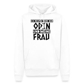 Ich Respektiere Odin und meine Frau Wikinger - Männer Premium Bio Hoodie - Weiß - Vorne - Nico (187cm)