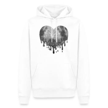 Schmelzendes Mond Herz Vollmond - Männer Premium Bio Hoodie - Weiß - Vorne - Nico (187cm)