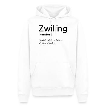Zwilling Sternzeichen - Männer Premium Bio Hoodie - Weiß - Vorne - Nico (187cm)