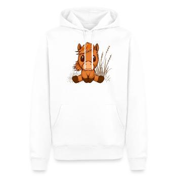 Pferd süß Mädchen Pferde reiten Geschenk niedlich - Männer Premium Bio Hoodie - Weiß - Vorne - Nico (187cm)