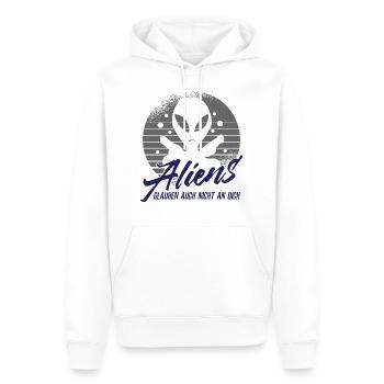 Aliens - Männer Premium Bio Hoodie - Weiß - Vorne - Nico (187cm)