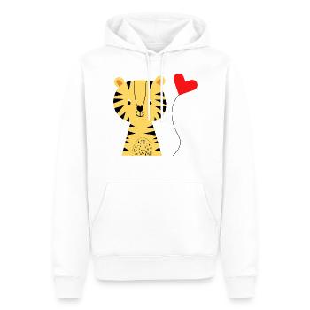 Süßer Tiger mit Herzluftballon - Babymode - Geburt - Männer Premium Bio Hoodie - Weiß - Vorne - Nico (187cm)