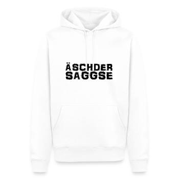 Sächsisch - Dialekt - Spruch - Männer Premium Bio Hoodie - Weiß - Vorne - Nico (187cm)
