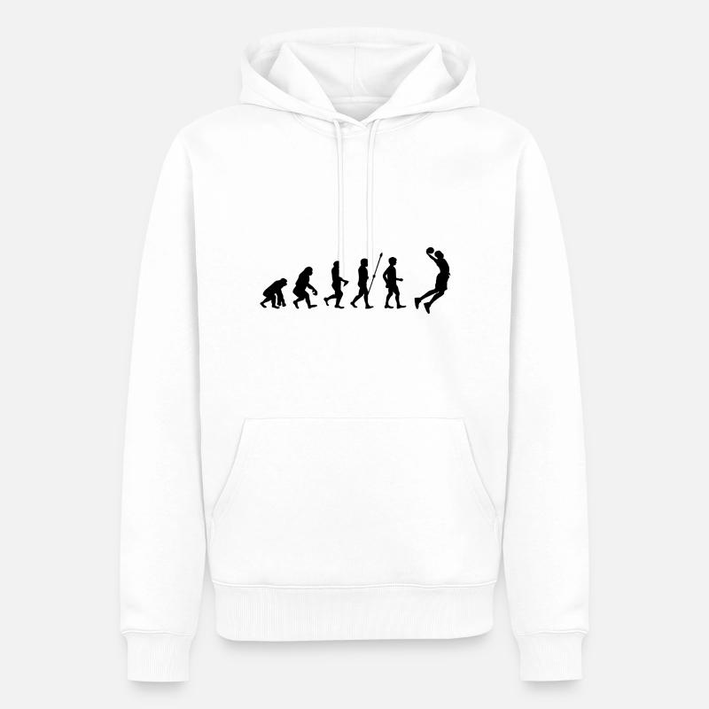 basketball Evolution - Basketballer beim Dunking - Männer Premium Bio Hoodie - Weiß