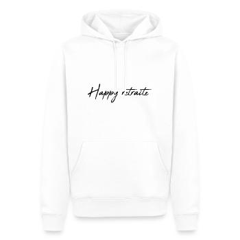 RUHESTAND. RUHESTAND. PENSIONIERT. RUHESTAND - Männer Premium Bio Hoodie - Weiß - Vorne - Nico (187cm)