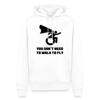 Vous n’avez pas besoin de marcher pour voler # - Sweat à capuche Premium bio Homme - blanc - Devant - Nico (187cm)