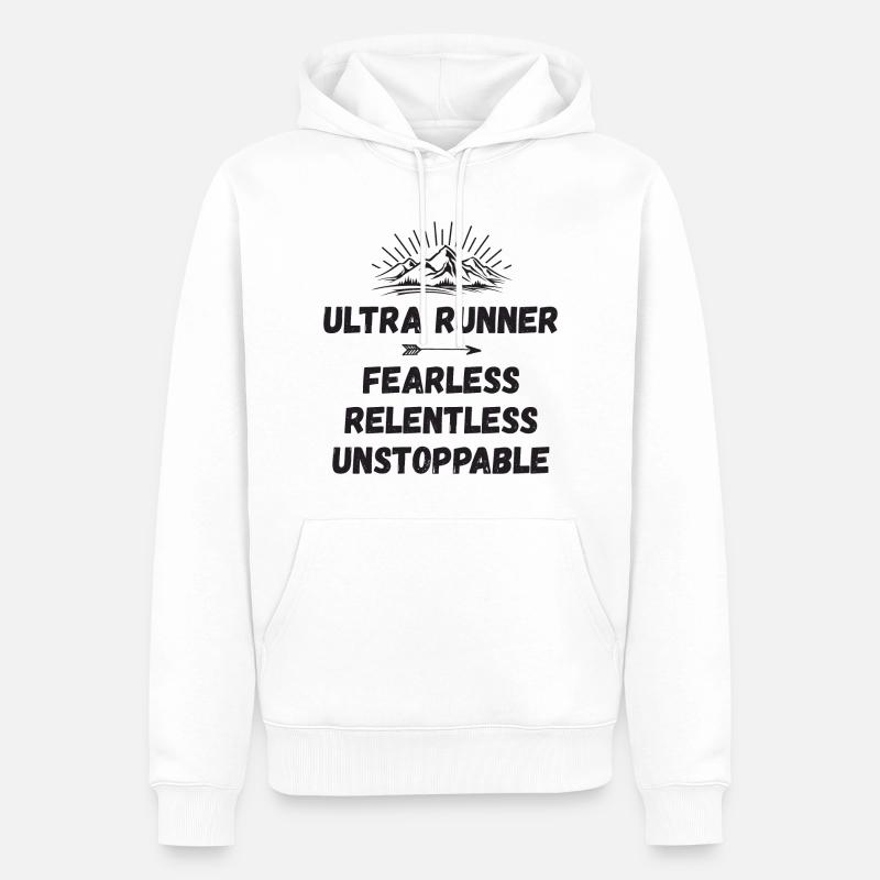 Ultra Runner - Intrépide. Implacable. Imparable. - Sweat à capuche Premium bio Homme - blanc