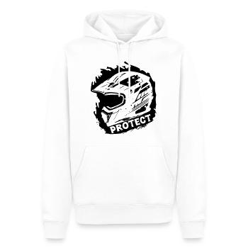 Protect - Schutzhelm [Schwarz] - Männer Premium Bio Hoodie - Weiß - Vorne - Nico (187cm)