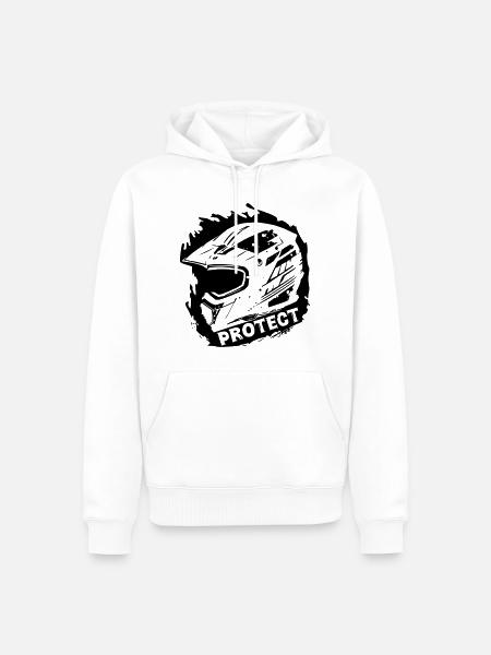 Protect - Schutzhelm [Schwarz] - Männer Premium Bio Hoodie - Weiß