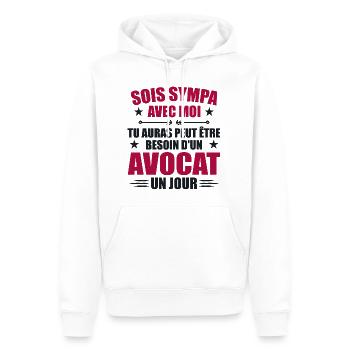 Sei nett zu mir Anwalt Humor Avocado - Männer Premium Bio Hoodie - Weiß - Vorne - Nico (187cm)