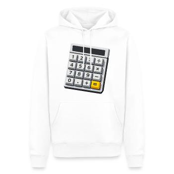 Karneval Kostüm Taschenrechner Mathe Lehrer  - Männer Premium Bio Hoodie - Weiß - Vorne - Nico (187cm)