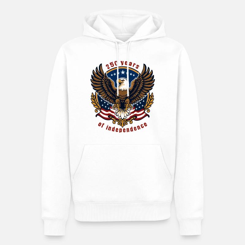 Aigle de la Liberté 250 ans - Sweat à capuche Premium bio Homme - blanc