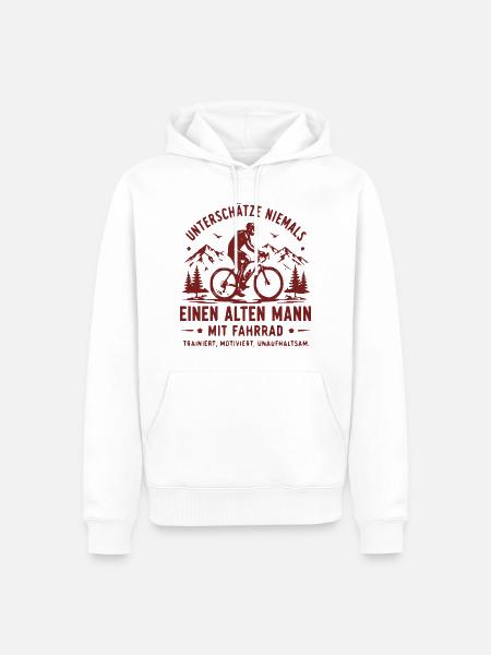 Alpenradfahrer Nie Unterschätzen - Männer Premium Bio Hoodie - Weiß