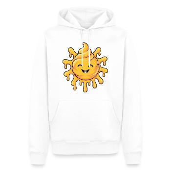Soft-Serve Sun – Melting Sunshine - Männer Premium Bio Hoodie - Weiß - Vorne - Nico (187cm)