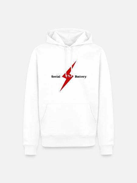 Elektrischer 1%-Bolzenimpuls - Männer Premium Bio Hoodie - Weiß