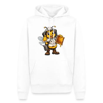 Hummel als Imker – Lustiges Bienenmotiv - Männer Premium Bio Hoodie - Weiß - Vorne - Nico (187cm)