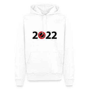 Virus Anti Corona 2022 - Sweat à capuche Premium bio Homme - blanc - Devant - Nico (187cm)
