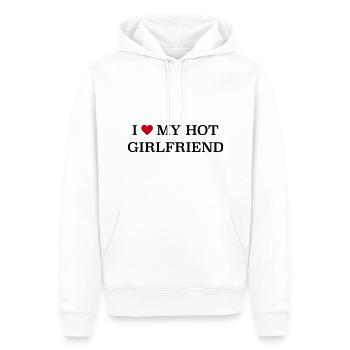 I love my hot Girlfriend - Männer Premium Bio Hoodie - Weiß - Vorne - Nico (187cm)