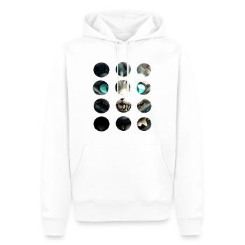 Chat sous le tee-shirt - Sweat à capuche Premium bio Homme - blanc - Devant - Nico (187cm)