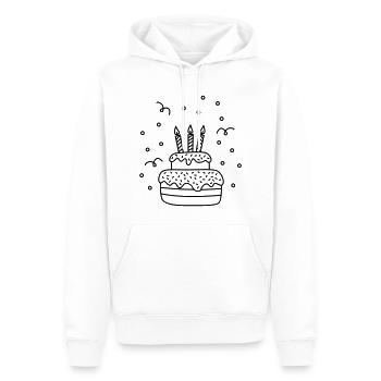 Torte zum Geburtstag (Geburtstagskuchen) - Männer Premium Bio Hoodie - Weiß - Vorne - Nico (187cm)