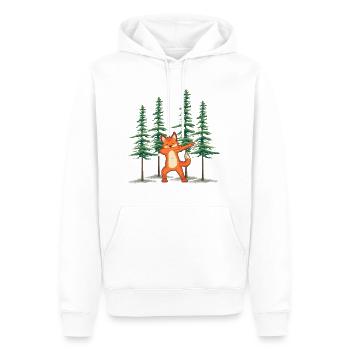 Wald shinrin yoku Waldmeditation "Fuchs im Wald" - Männer Premium Bio Hoodie - Weiß - Vorne - Nico (187cm)