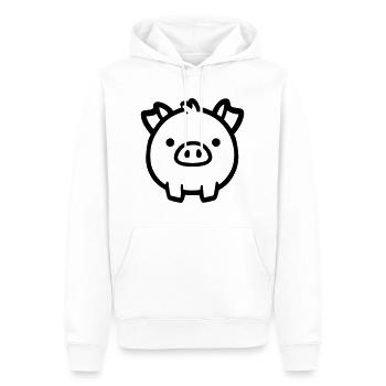 cochon - Sweat à capuche Premium bio Homme - blanc - Devant - Nico (187cm)