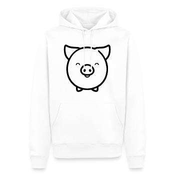 cochon - Sweat à capuche Premium bio Homme - blanc - Devant - Nico (187cm)