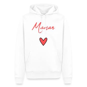 MOM. MOTHER'S DAY. HEART. FEAST. HAPPY BIRTHDAY MAM - Men’s Premium Organic Hoodie - white - Front - Nico (187cm)