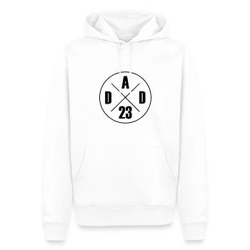 papa 23 ans - Sweat à capuche Premium bio Homme - blanc - Devant - Nico (187cm)