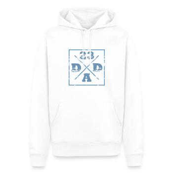 Dad 23 Vatertag Geschenkidee - Männer Premium Bio Hoodie - Weiß - Vorne - Nico (187cm)