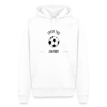 J'peux pas j'ai foot. - Sweat à capuche Premium bio Homme - blanc - Devant - Nico (187cm)