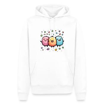 Fasnachtsfreude mit Konfetti - Männer Premium Bio Hoodie - Weiß - Vorne - Nico (187cm)