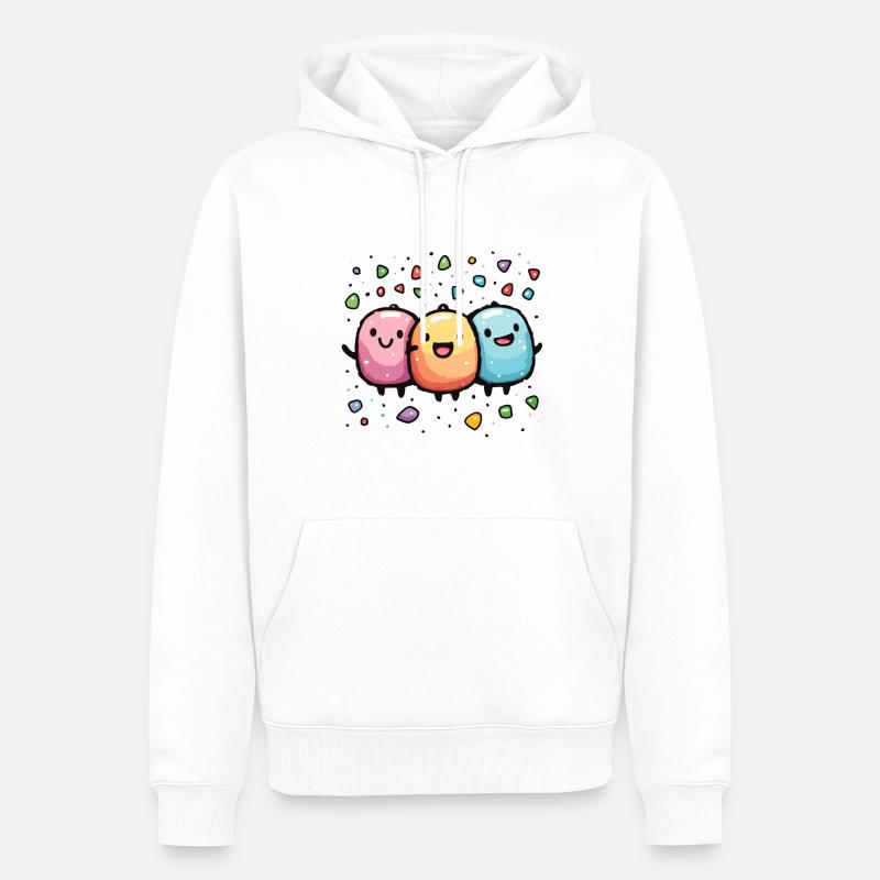 Fasnachtsfreude mit Konfetti - Männer Premium Bio Hoodie - Weiß