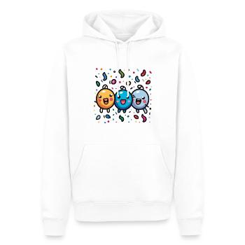 Fasnachtsfreude mit Konfetti - Männer Premium Bio Hoodie - Weiß - Vorne - Nico (187cm)