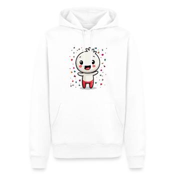 Fasnachtsfreude mit Konfetti - Männer Premium Bio Hoodie - Weiß - Vorne - Nico (187cm)