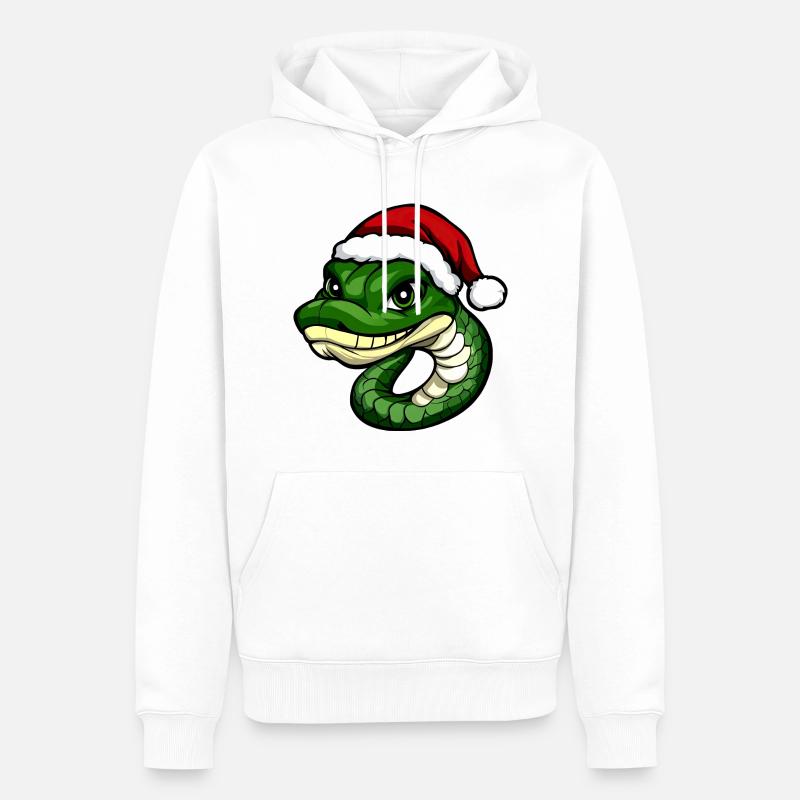 Serpents Noël - Sweat à capuche Premium bio Homme - blanc