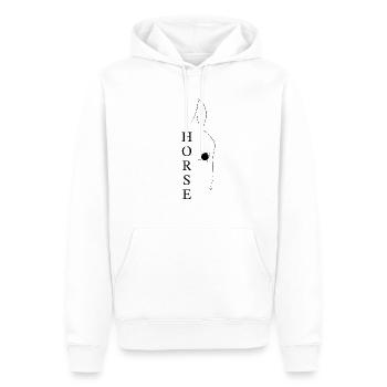 HORSE mit Pferdekopf - Männer Premium Bio Hoodie - Weiß - Vorne - Nico (187cm)