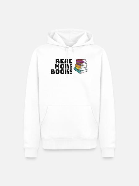 Read more books - Men’s Premium Organic Hoodie - white