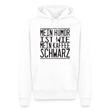 Mein Humor Ist Wie Mein Kaffee - Schwarz - Männer Premium Bio Hoodie - Weiß - Vorne - Nico (187cm)