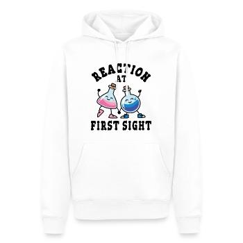 Chemische Reaktion auf den ersten Blick - Männer Premium Bio Hoodie - Weiß - Vorne - Nico (187cm)