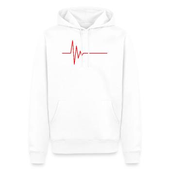 EKG Herzschlag Rot - Männer Premium Bio Hoodie - Weiß - Vorne - Nico (187cm)