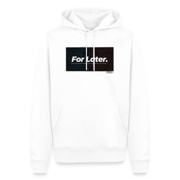 Pour plus tard. - Sweat à capuche Premium bio Homme - blanc - Devant - Nico (187cm)