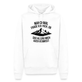Je me demande si l’Allgäu ne me manque pas ! - Sweat à capuche Premium bio Homme - blanc - Devant - Nico (187cm)