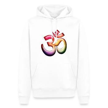 Om / Aum Symbol 3D coloré - Sweat à capuche Premium bio Homme - blanc - Devant - Nico (187cm)