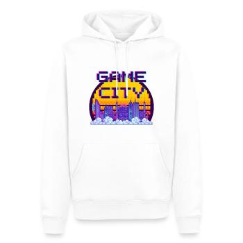 Game City - Sweat à capuche Premium bio Homme - blanc - Devant - Nico (187cm)