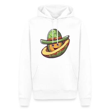 Avocat avec chapeau sombrero mexicain - Sweat à capuche Premium bio Homme - blanc - Devant - Nico (187cm)