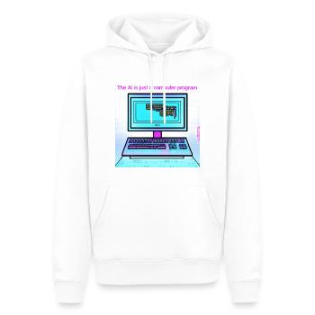 AI Sign - Men’s Premium Organic Hoodie - white - Front - Nico (187cm)