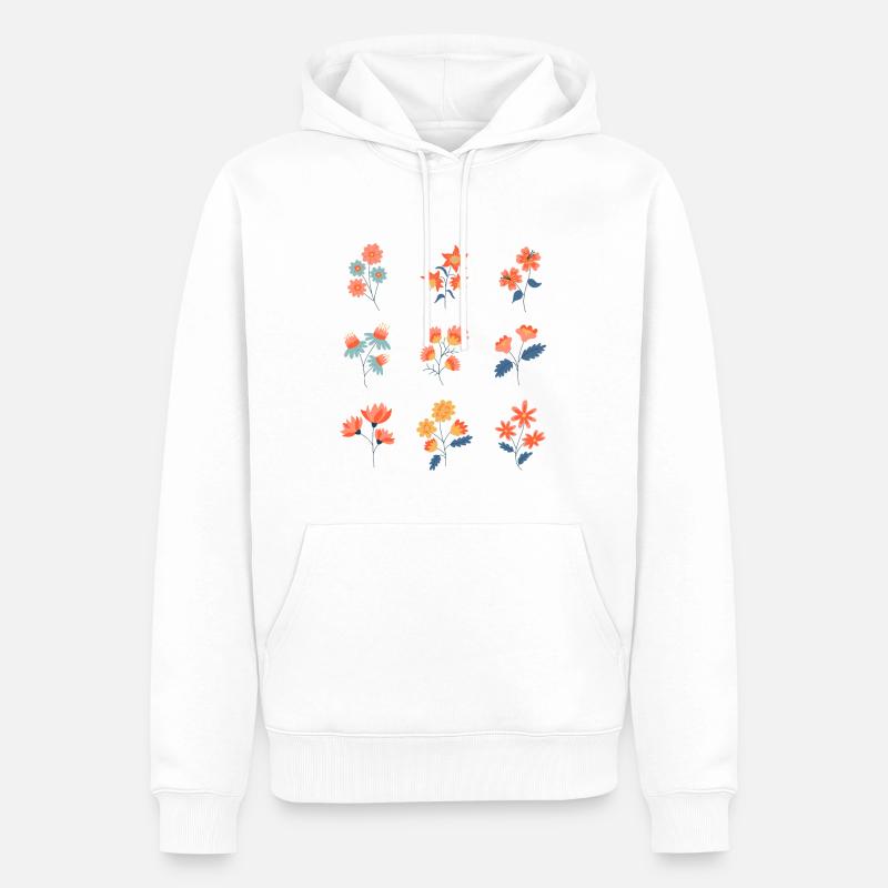 Fleurs sauvages Fleurs botaniques - Sweat à capuche Premium bio Homme - blanc