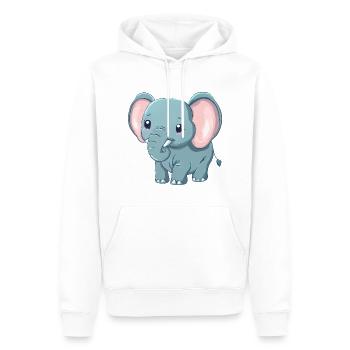 Süßer Grauer Elefant - Afrika - Männer Premium Bio Hoodie - Weiß - Vorne - Nico (187cm)